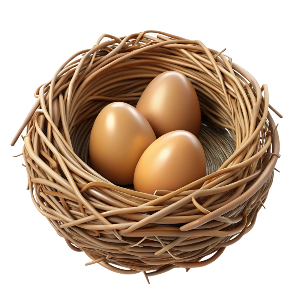 magnificent creative Empty bird's nest made of twigs high quality png