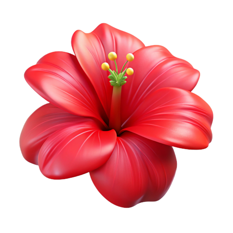 elegant minimalist Hibiscus flower, red professional png