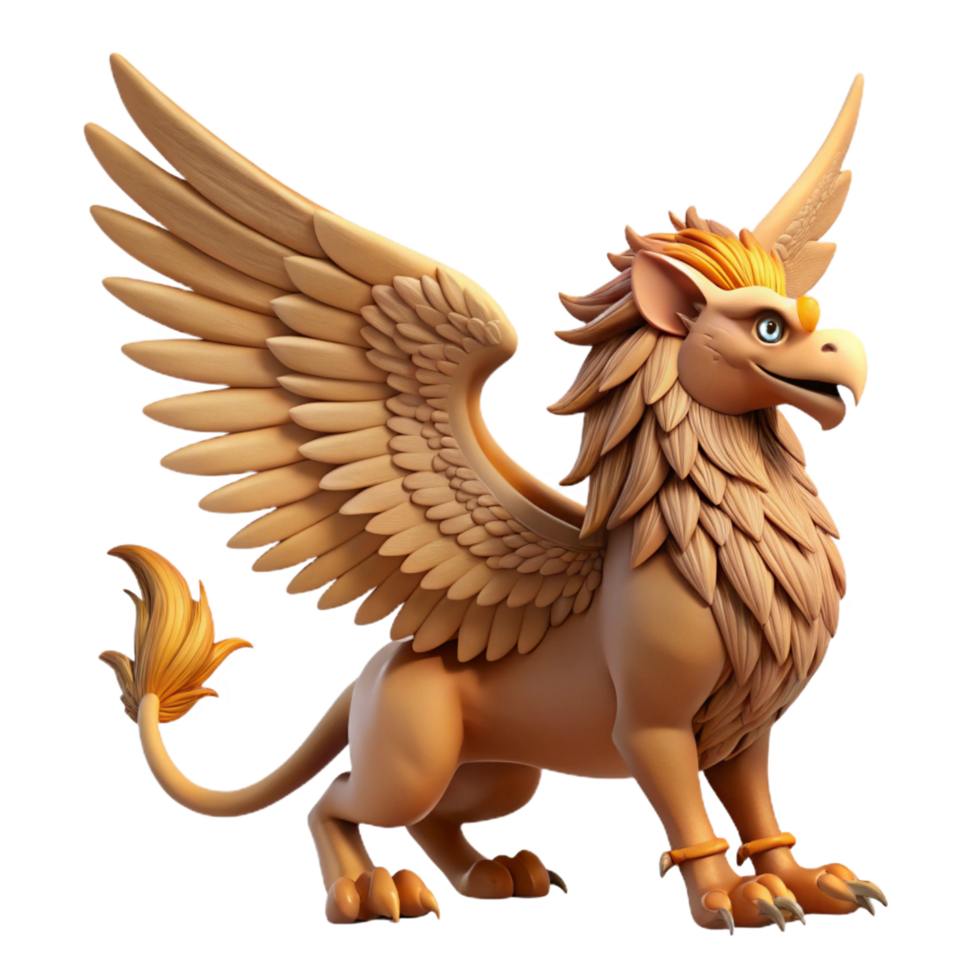 magnificent vintage A majestic griffin with outstretched wings, high quality png