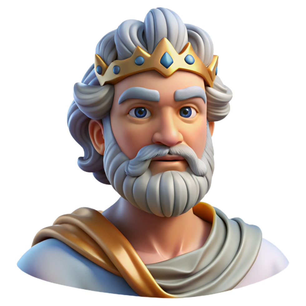 serene abstract Zeus, King of the Gods, realistic portrait, detailed, 4K png