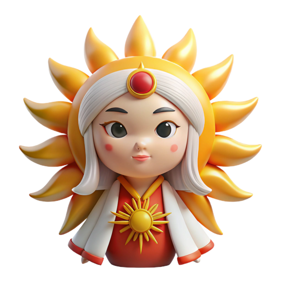 impressive traditional Amaterasu, sun goddess, Japanese mythology, professional png