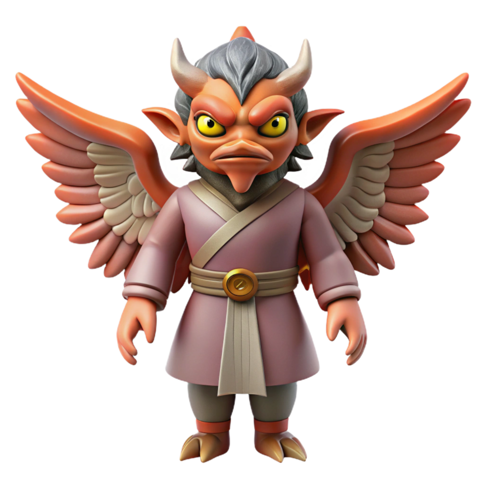 extraordinary modern Tengu, winged goblin, Japanese mythology, high resolution png