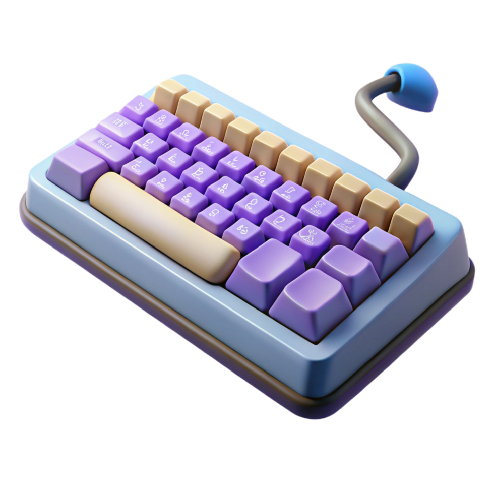 extraordinary rustic Computer keyboard with mechanical keys detailed png