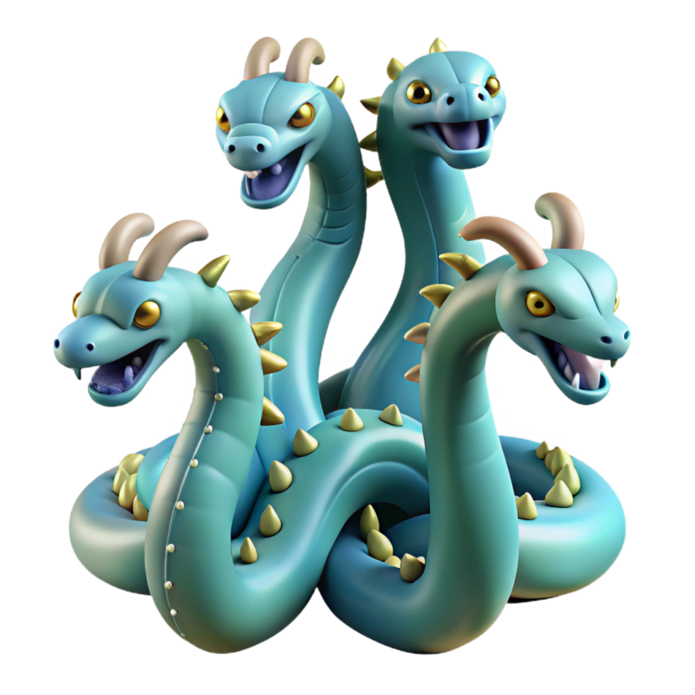 elegant rustic Lernaean Hydra, Heracles' second labor, Greek mythology, professional png