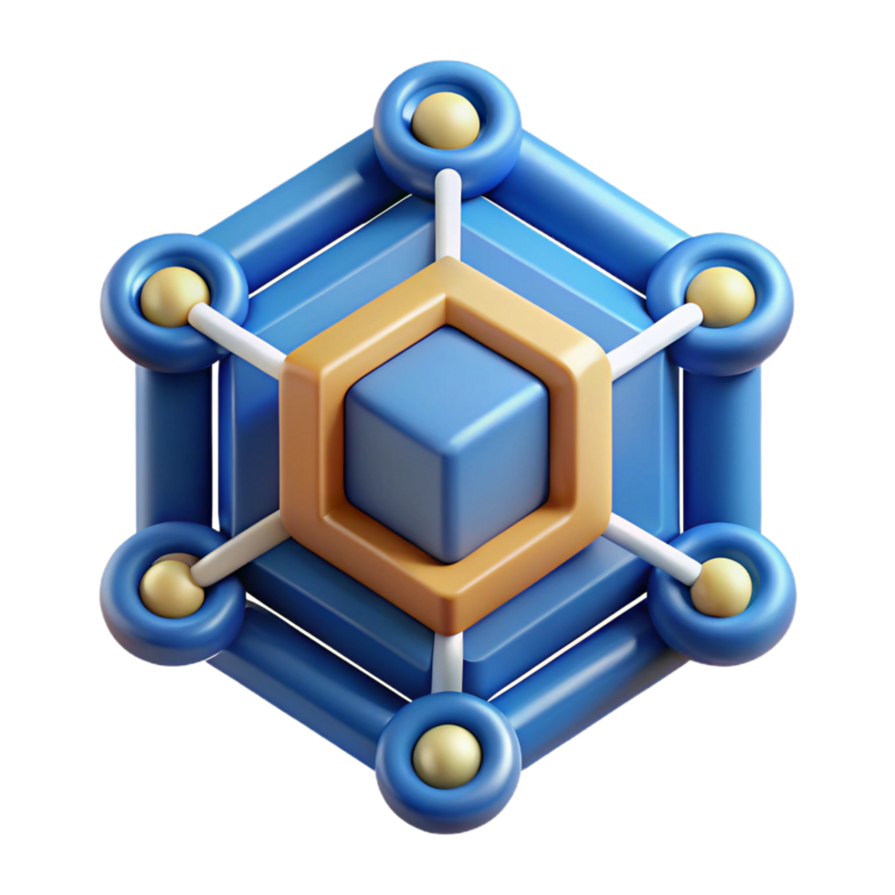 elegant modern Blockchain technology symbol genuine png