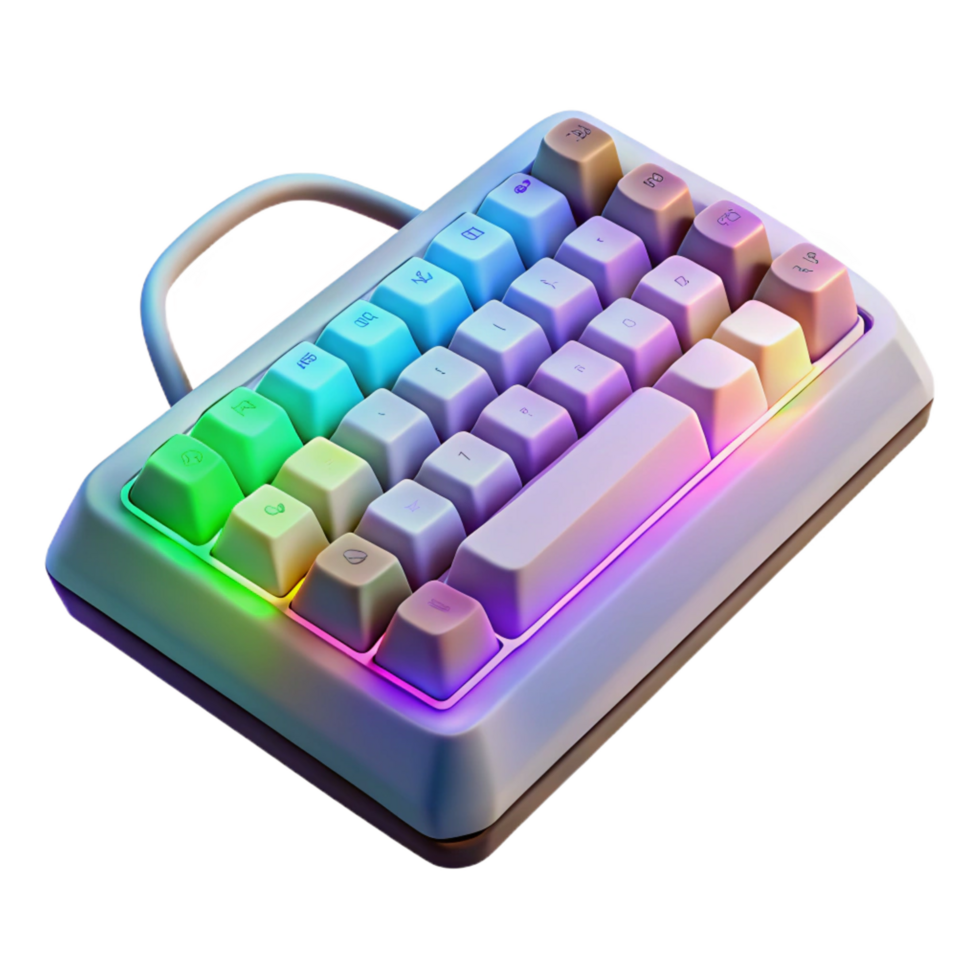 vibrant vintage Mechanical keyboard with RGB lighting professional png