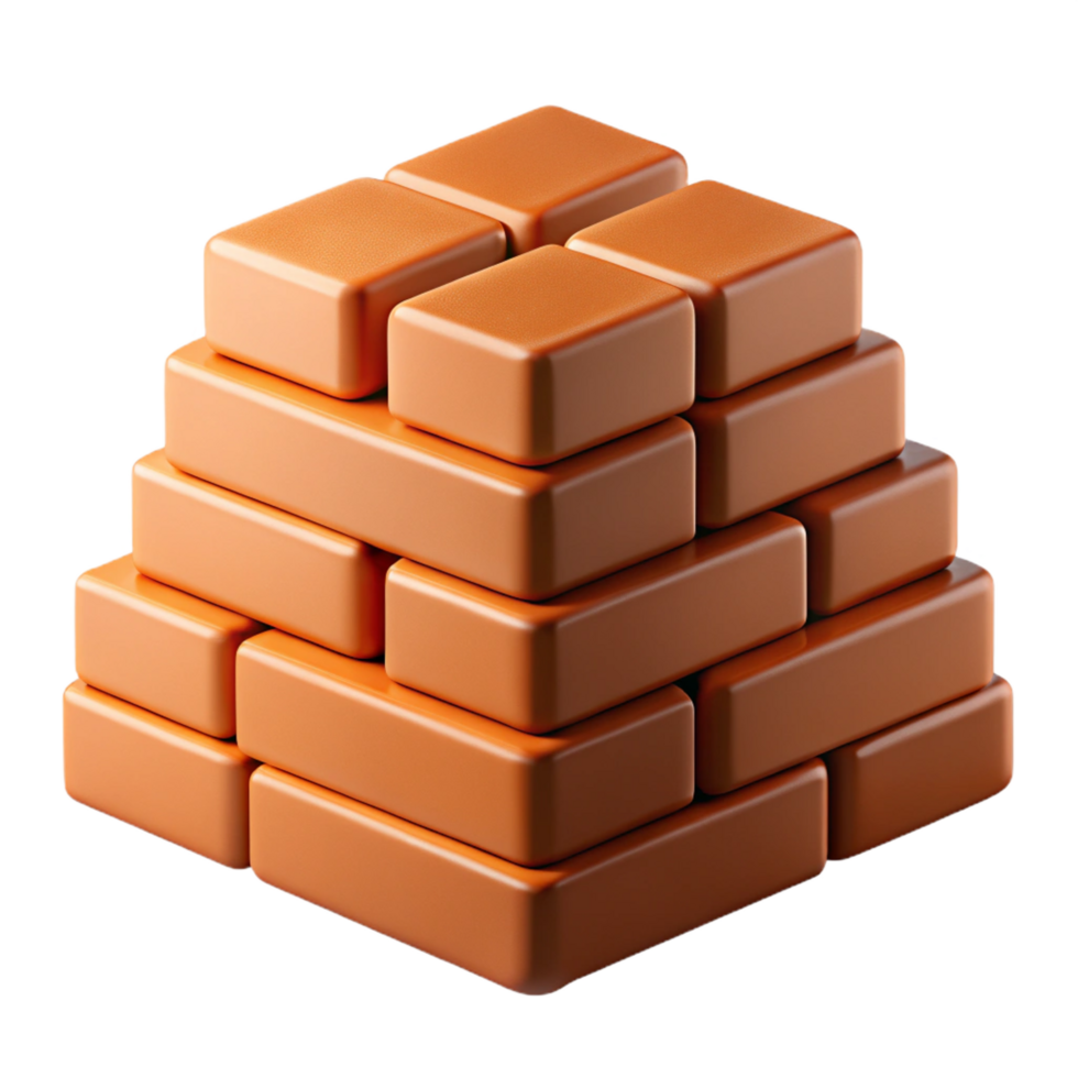 stunning traditional Stack of bricks 4K png