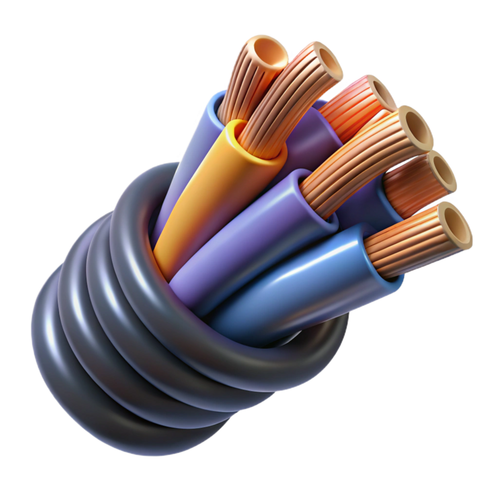 vibrant vintage Bundle of electrical wires authentic png