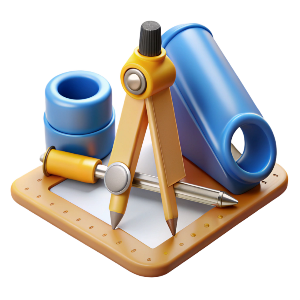 beautiful modern Set of architectural drawing tools premium png