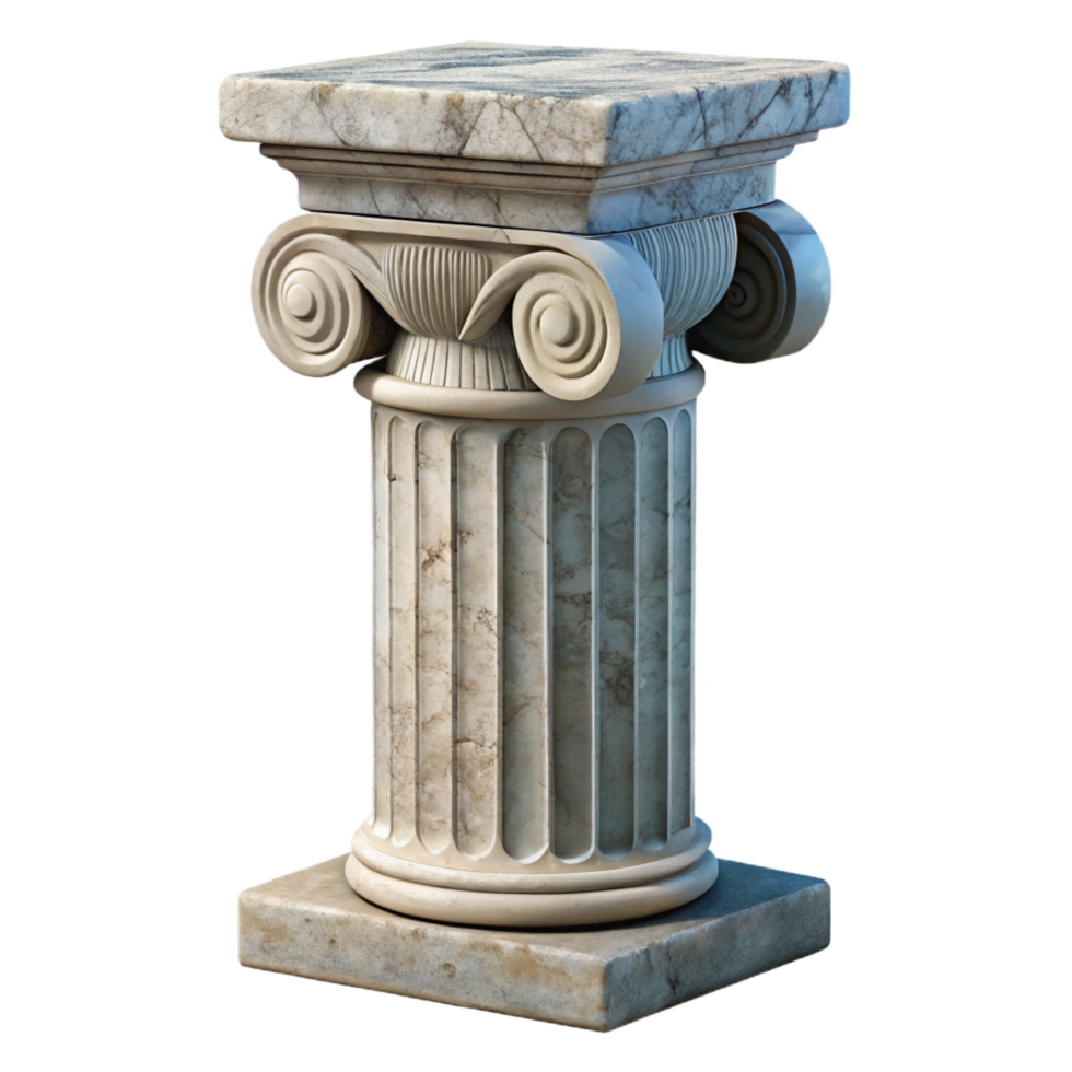 stunning classic Roman column, marble, weathered texture, original png
