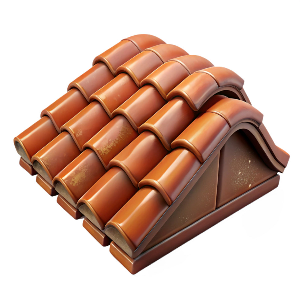 dramatic artistic Terracotta roof tile, weathered, traditional, original png