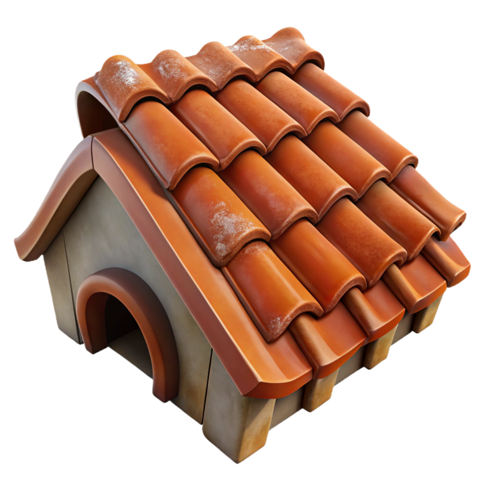 impressive classic Terracotta roof tile, weathered, traditional, original png