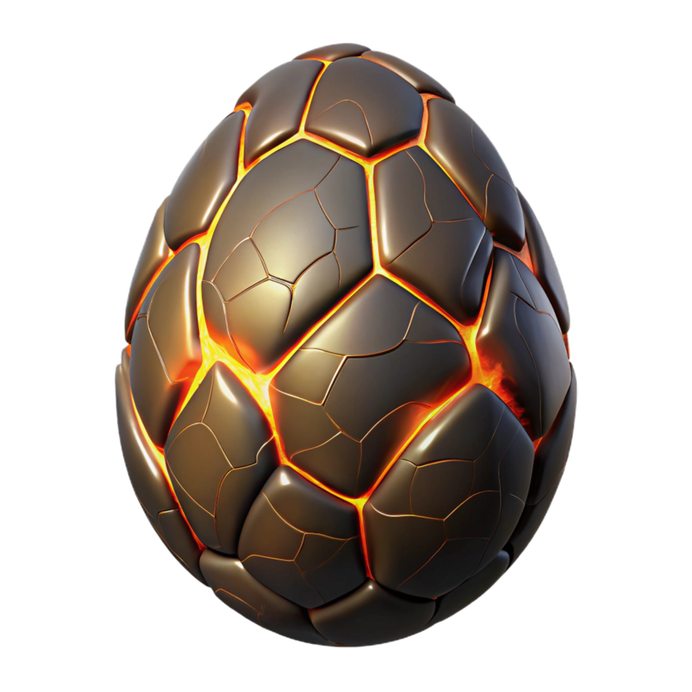 magnificent creative A fierce dragon egg with glowing cracks, genuine png