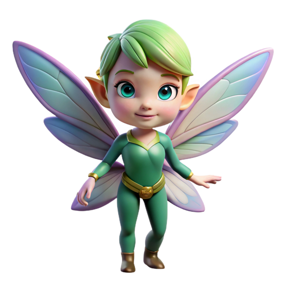 magnificent traditional A mischievous pixie with iridescent wings, exclusive png