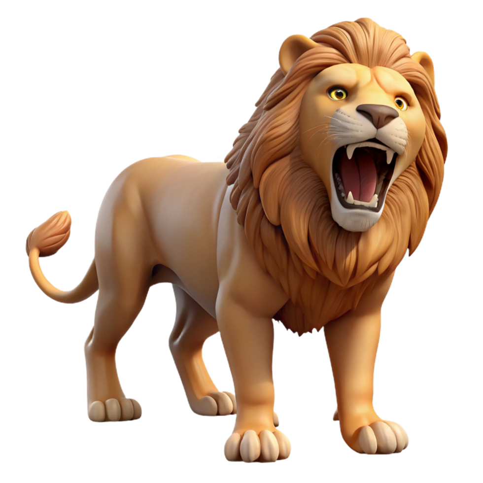 elegant artistic A powerful African lion, roaring genuine png