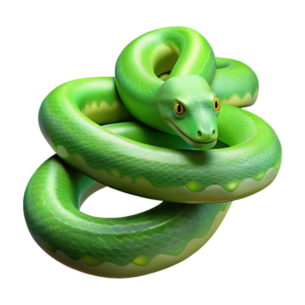 extraordinary creative A slithering green tree python high quality png