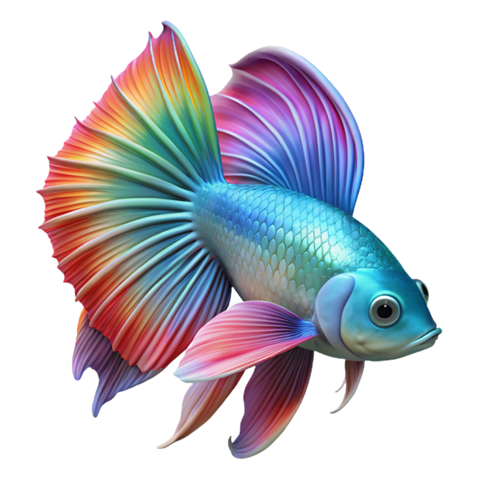 magnificent artistic A colorful betta fish 4K png