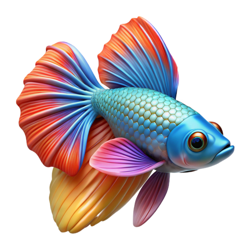beautiful modern A colorful betta fish detailed png
