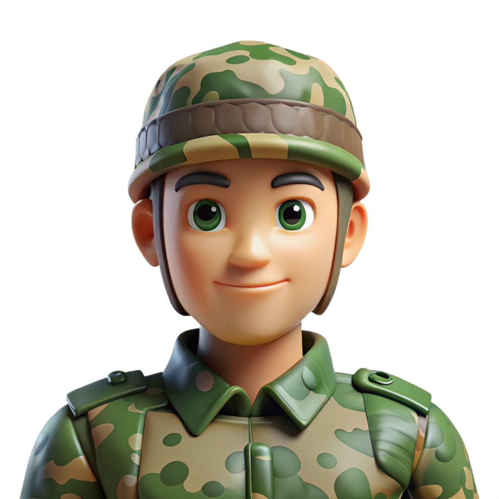 extraordinary creative Military soldier in camouflage, genuine png