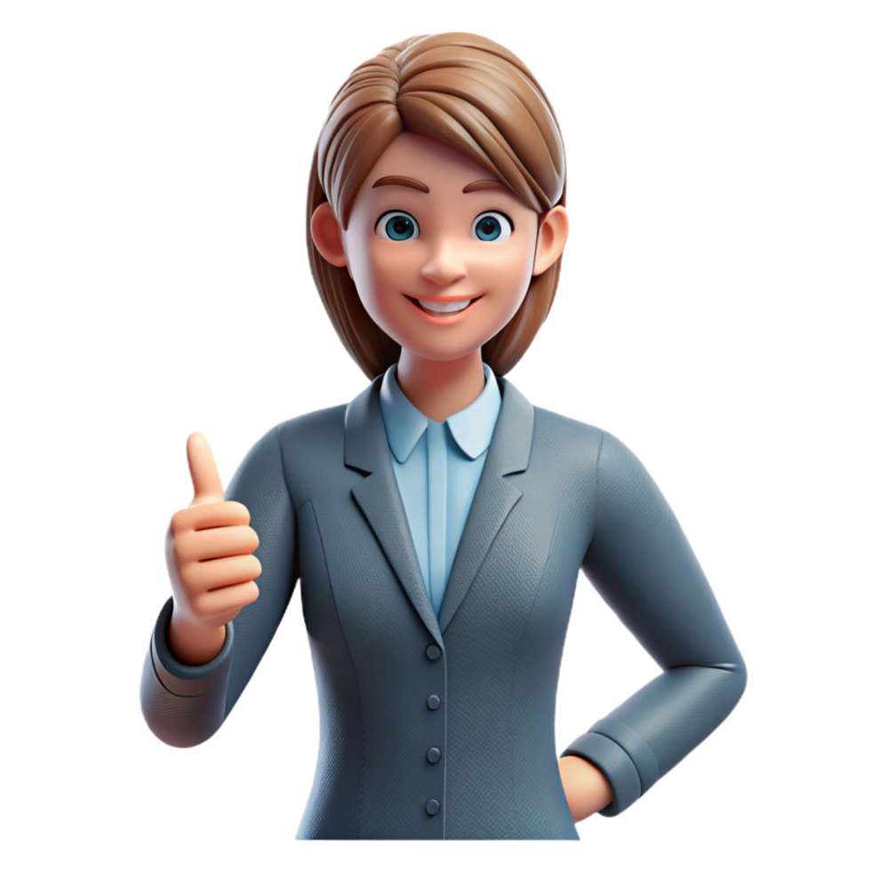 serene traditional Businesswoman giving a thumbs up, high resolution png