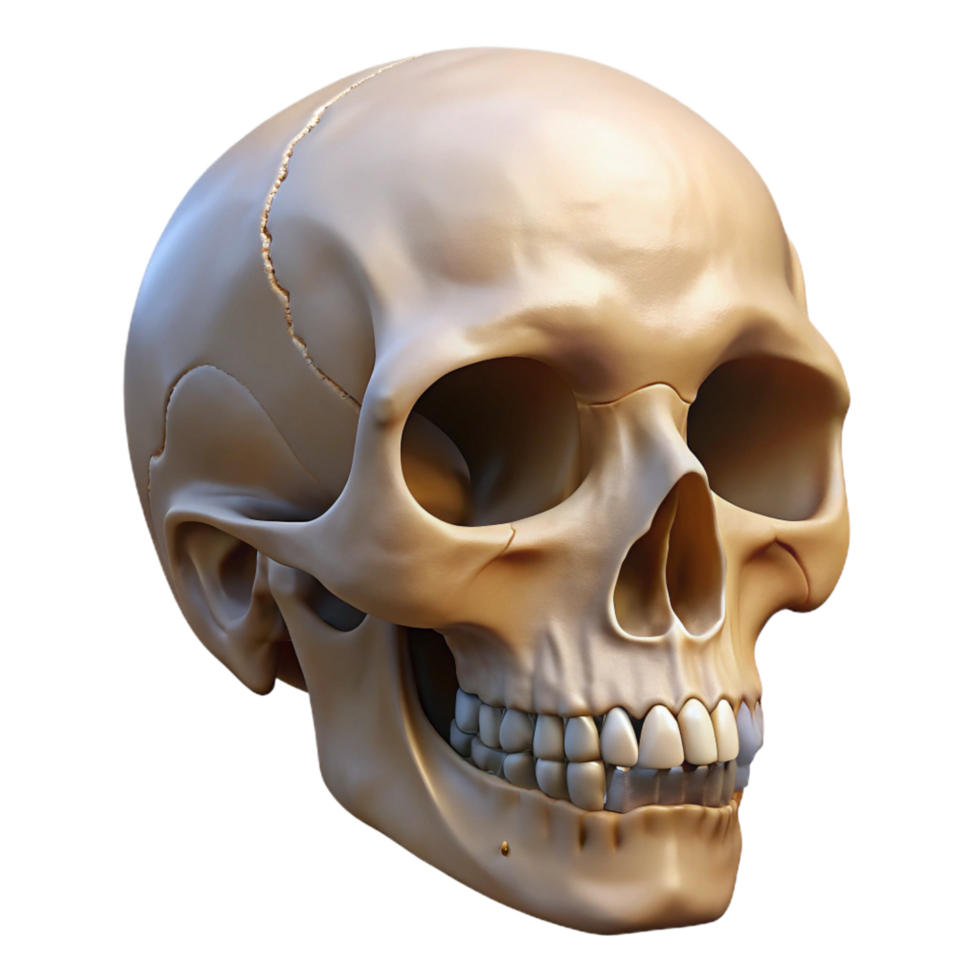 wonderful creative Realistic human skull, genuine png