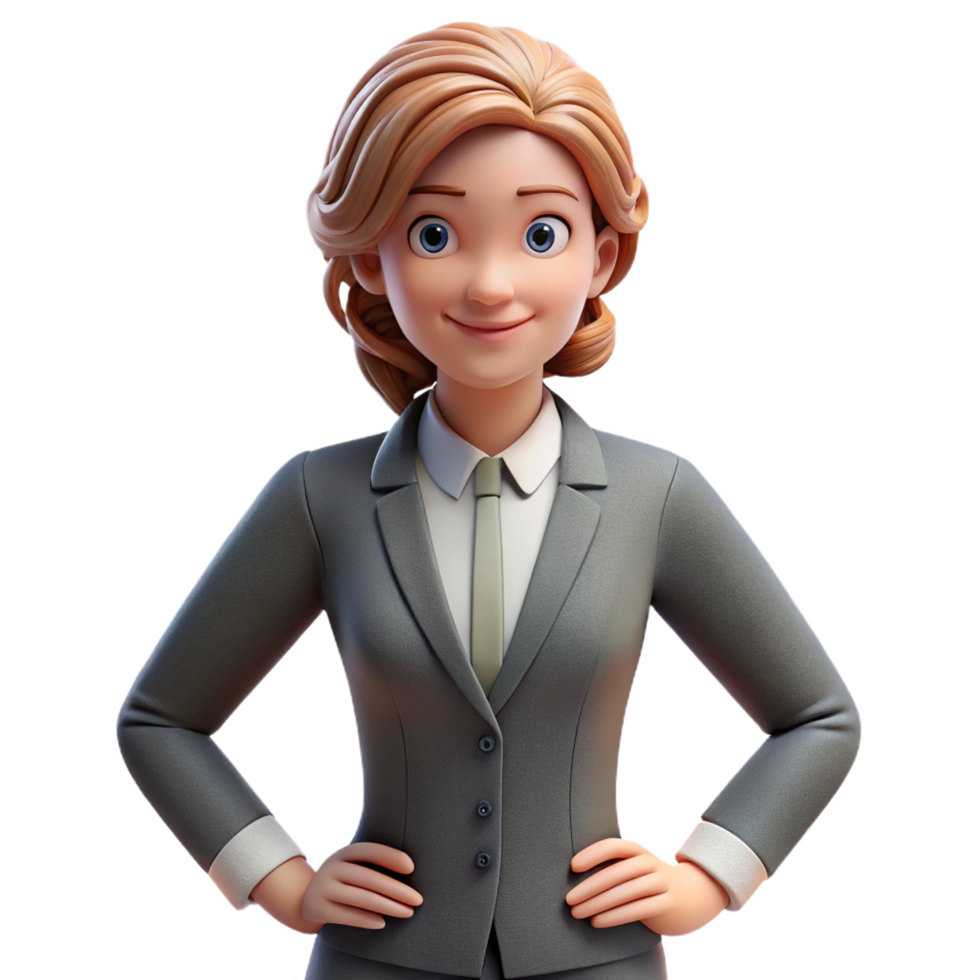 wonderful contemporary Confident businesswoman in power suit 4K png