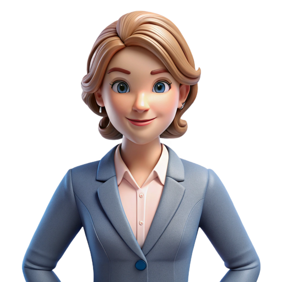 serene minimalist Confident businesswoman in power suit authentic png