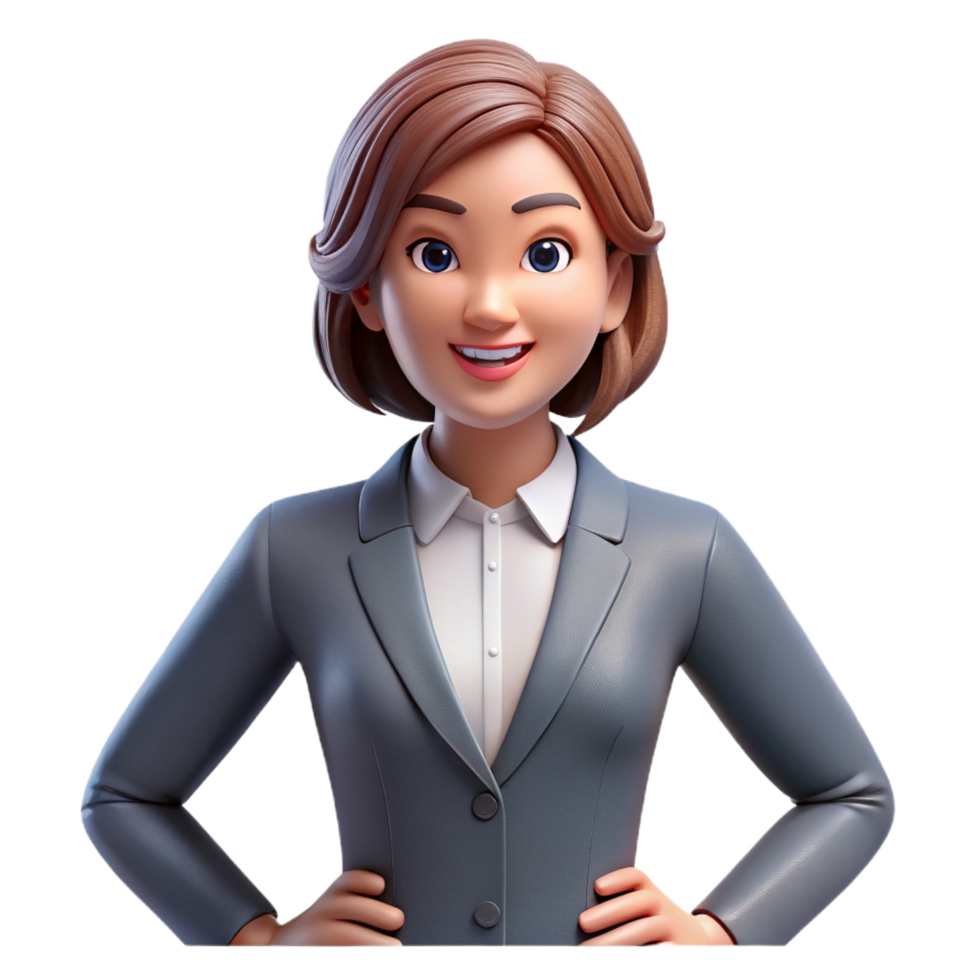 extraordinary contemporary Confident businesswoman in power suit premium png