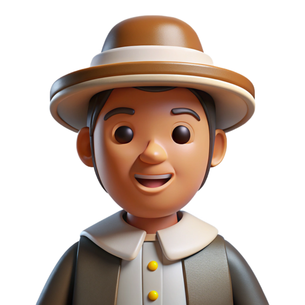 extraordinary creative Pilgrim in traditional attire high resolution png