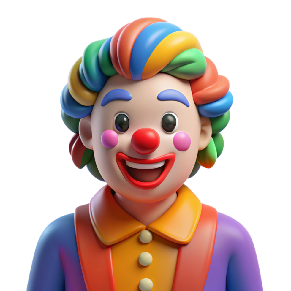 impressive traditional Clown with colorful makeup authentic png