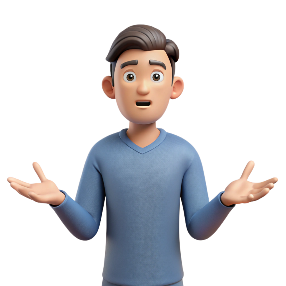 impressive abstract Man shrugging his shoulders high quality png