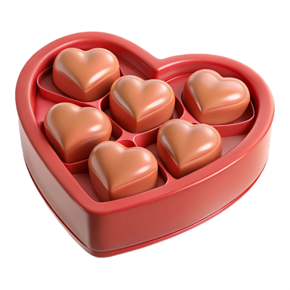 vibrant minimalist Heart-shaped box of chocolates original png