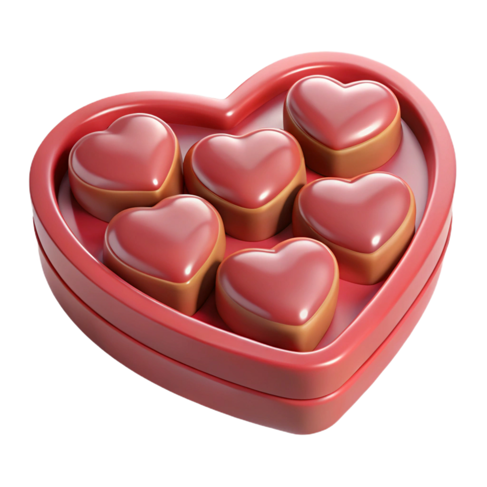 dramatic contemporary Heart-shaped box of chocolates professional png