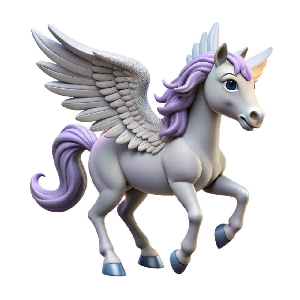 dramatic minimalist A majestic pegasus, winged horse, flowing mane and tail, premium png