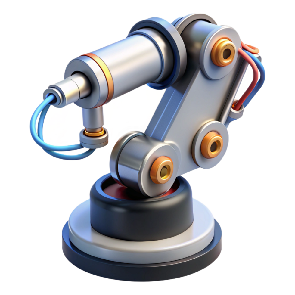 extraordinary creative Cybernetic robotic arm with intricate wiring premium png