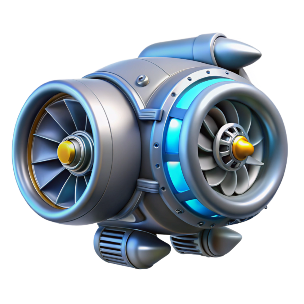 stunning traditional Futuristic spaceship engine with exposed turbines genuine png