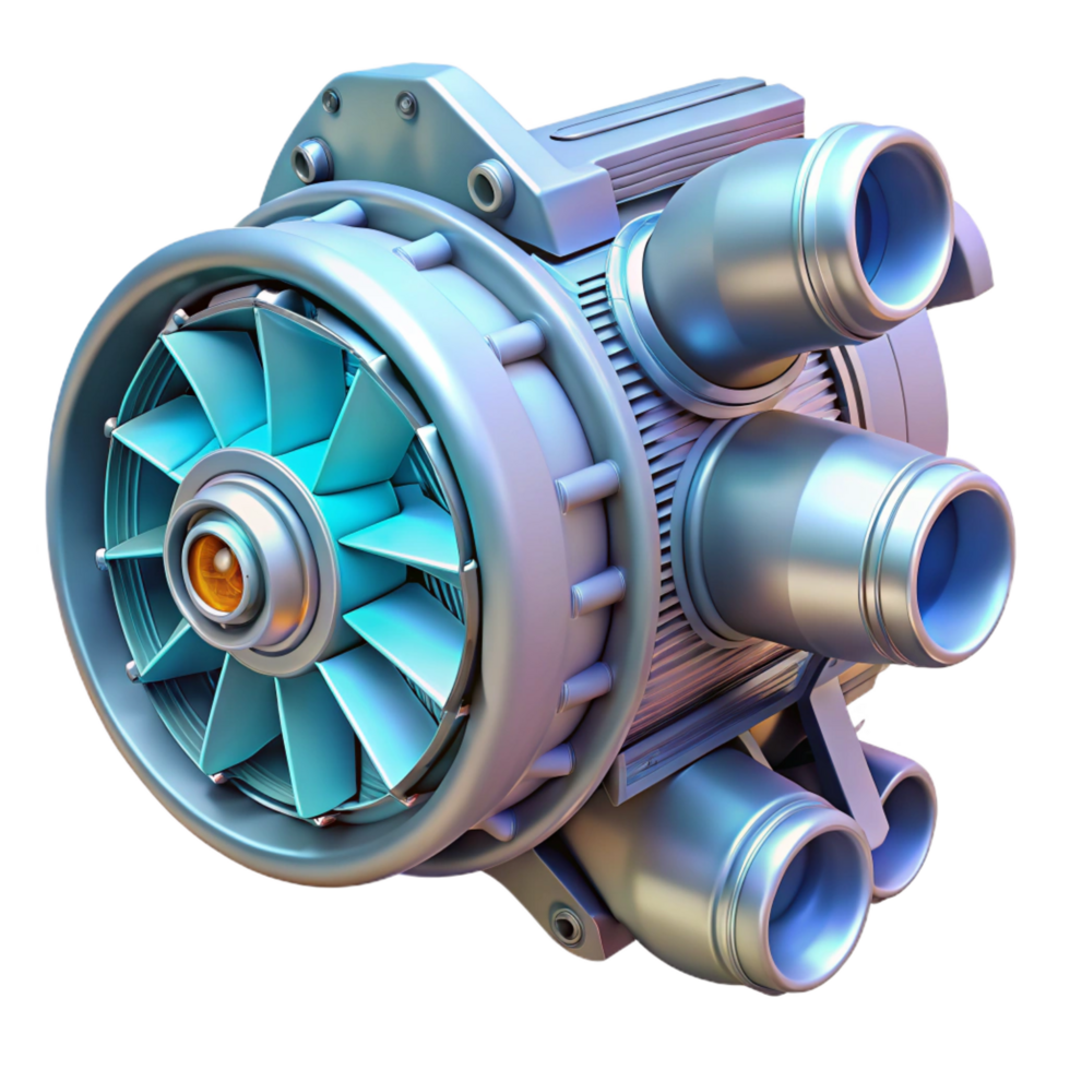 extraordinary contemporary Futuristic spaceship engine with exposed turbines 4K png