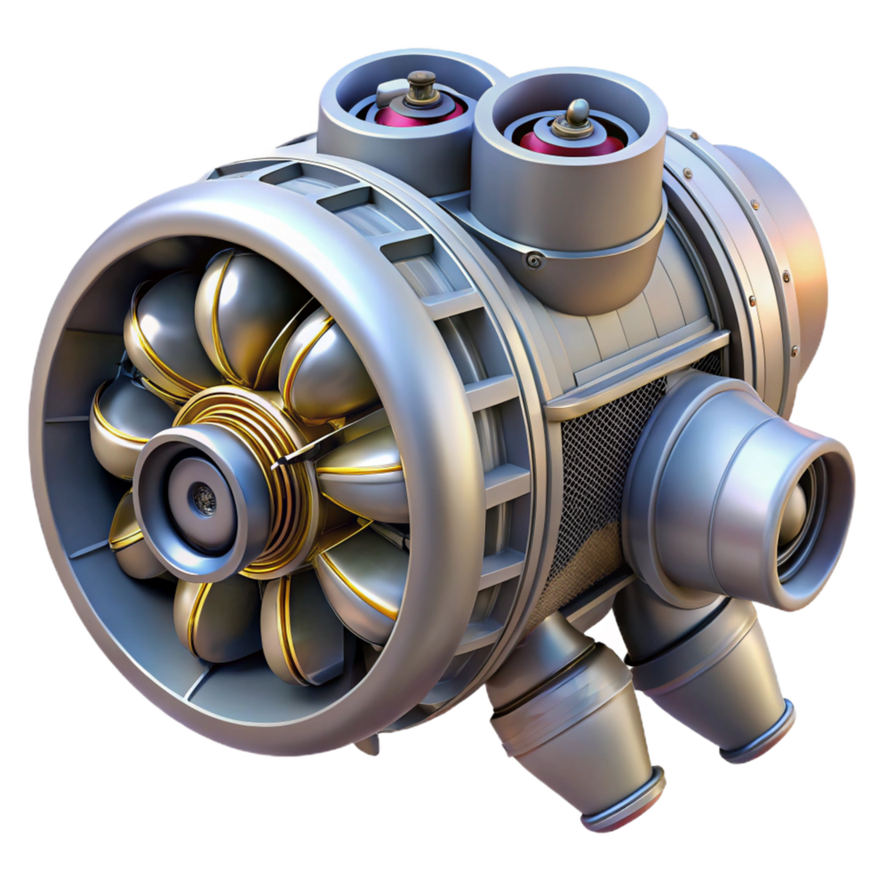 extraordinary artistic Futuristic spaceship engine with exposed turbines original png