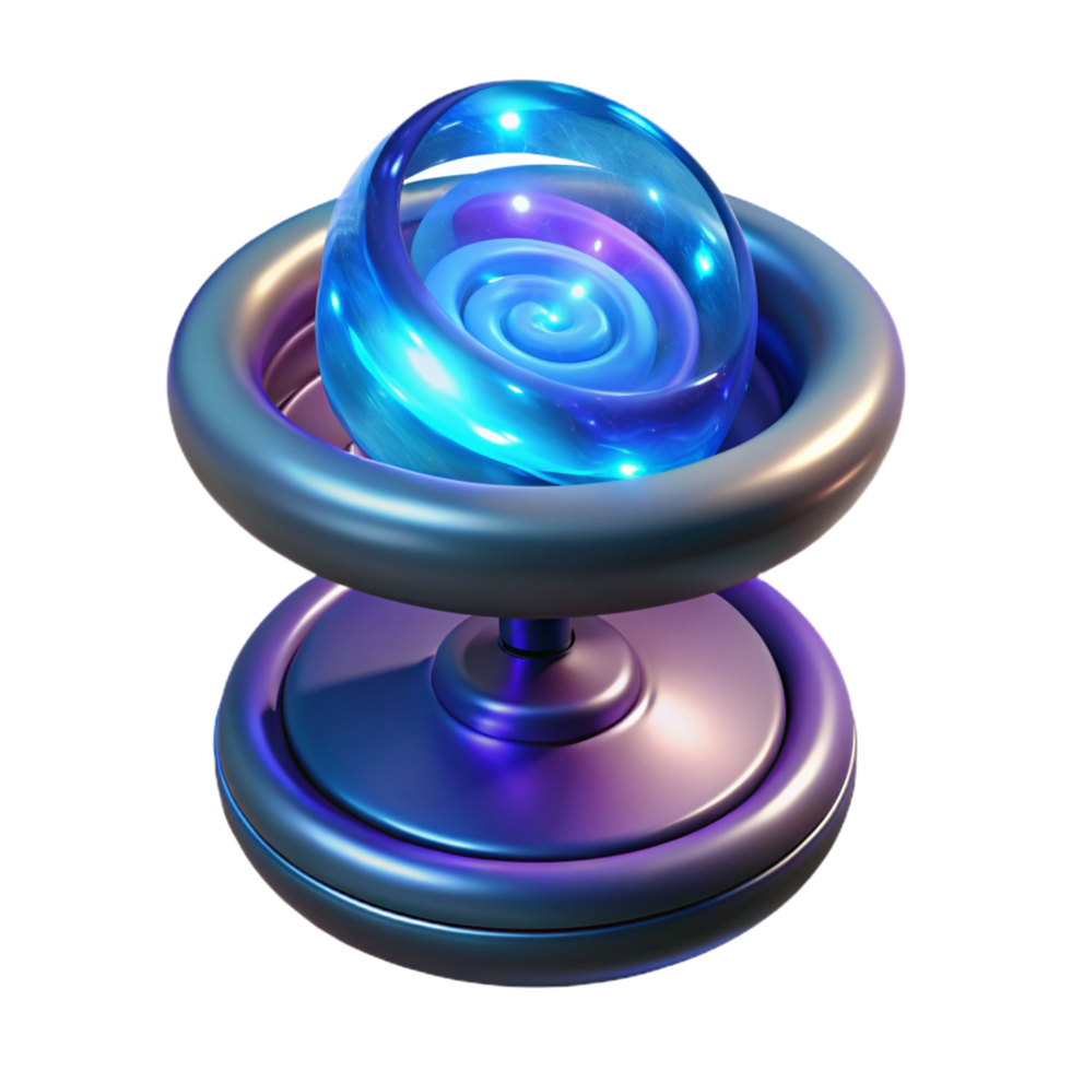 vibrant classic Quantum teleportation device with swirling energy field detailed png