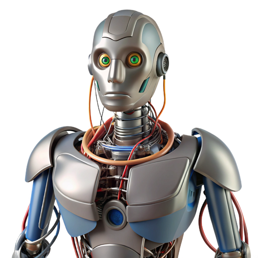 magnificent modern Robot torso with exposed wires and mechanisms original png