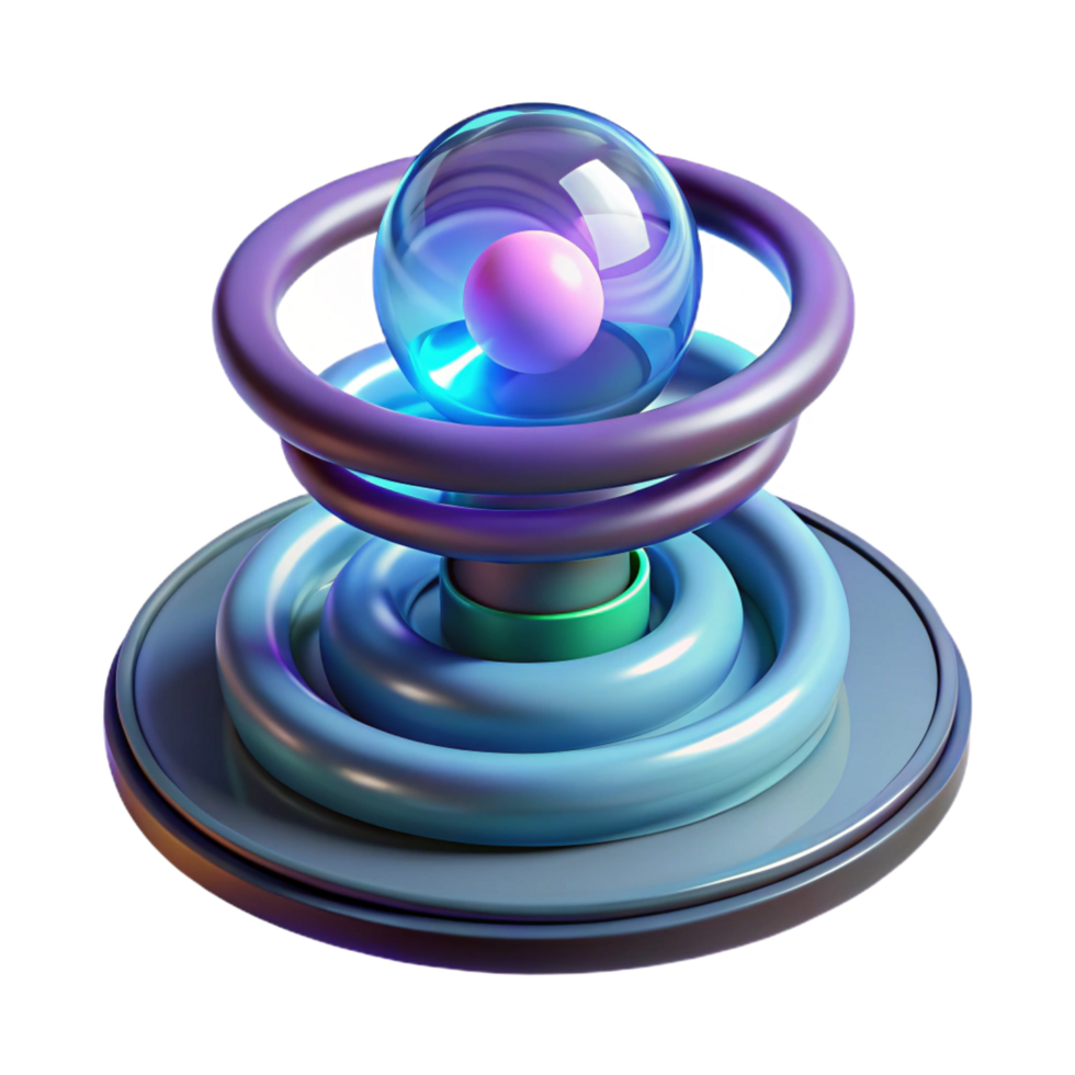 vibrant rustic Quantum teleportation device with swirling energy field exclusive png
