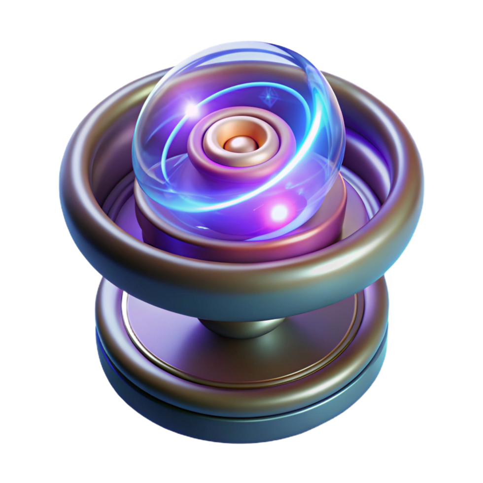 impressive minimalist Quantum teleportation device with swirling energy field high resolution png