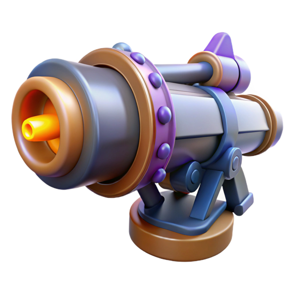 beautiful contemporary Plasma cannon with rotating barrels 4K png