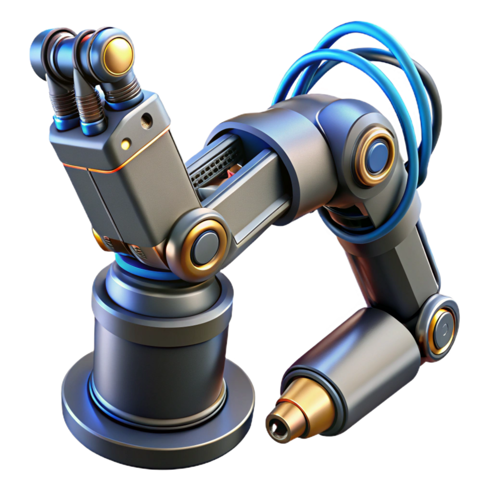 stunning contemporary Cyberpunk robotic arm with intricate wiring authentic png