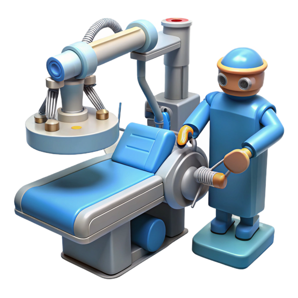 impressive artistic Surgical robot performing a complex operation high resolution png