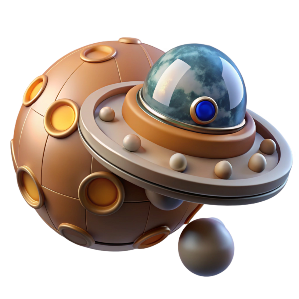 stunning modern Spacecraft exploring a distant planet 4K png