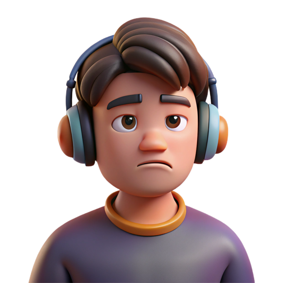 vibrant classic Bored teenager listening to music, original png