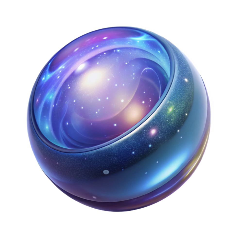 magnificent abstract A floating, magical orb, swirling with galaxies high resolution png