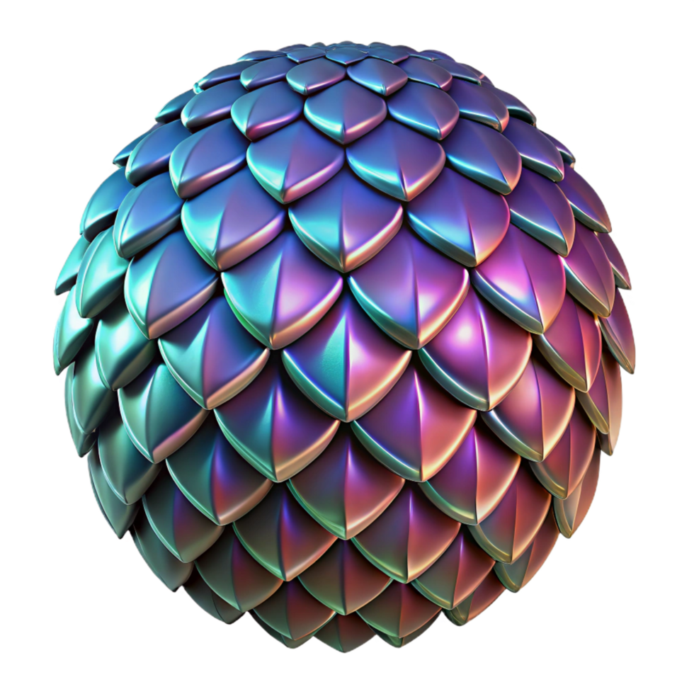 dramatic classic A detailed dragon scale, iridescent and textured authentic png