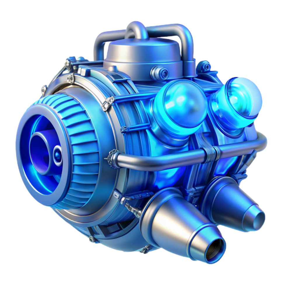 extraordinary abstract Spaceship engine, glowing blue, complex machinery detailed png